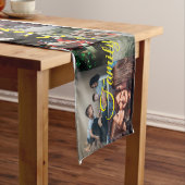 カスタム写真コラージュファミリー名14家族写真  ショートテーブルランナー (インサイチュ)