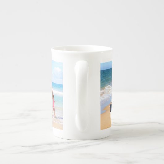 カスタム写真コラージュマグギフト – 家族が大好き ボーンチャイナマグカップ (裏面)