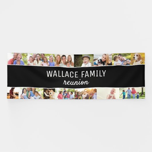 カスタム写真コラージュ名ファミリー懇親会バナー 横断幕 (横)