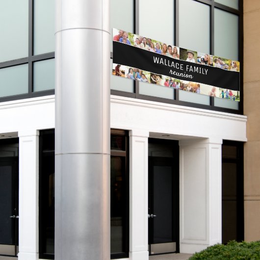 カスタム写真コラージュ名ファミリー懇親会バナー 横断幕 (ビルの外側)