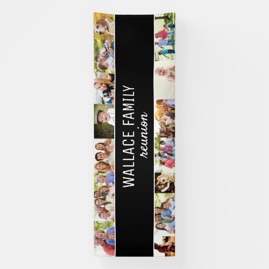 カスタム写真コラージュ名ファミリー懇親会バナー 横断幕 (縦)