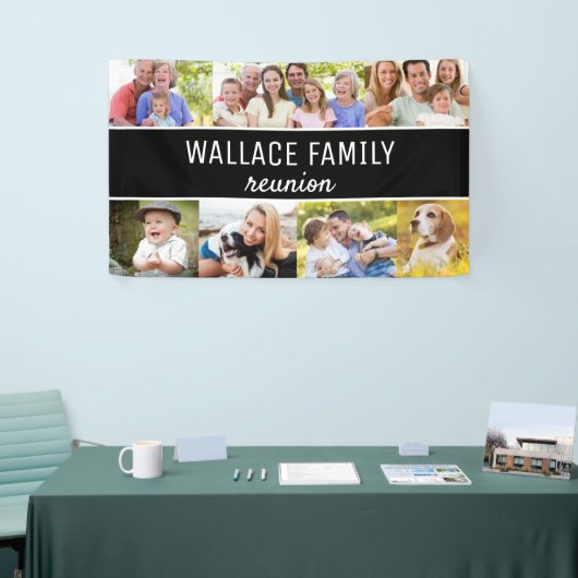 カスタム写真コラージュ名家族懇親会 横断幕 (トレードショー)