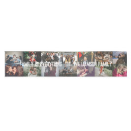 カスタム写真コラージュ名家族14枚の写真 ショートテーブルランナー