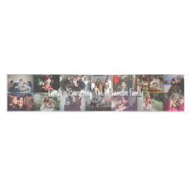 カスタム写真コラージュ名家族14枚の写真 ショートテーブルランナー