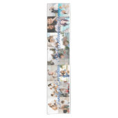 カスタム写真コラージュ名家族14枚の写真 ショートテーブルランナー (正面)