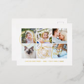 カスタム写真コラージュ実在ホイル書道カード 箔シーズンポストカード (正面/裏面)