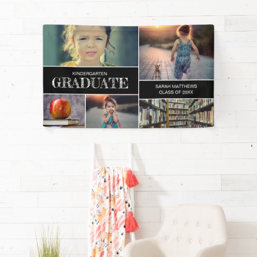 カスタム写真コラージュ幼稚園卒業 横断幕 (インサイチュ)