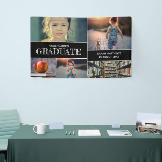 カスタム写真コラージュ幼稚園卒業 横断幕 (トレードショー)