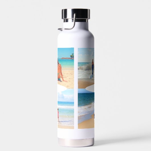 カスタム写真コラージュ文字ご家族の写真ギフト ウォーターボトル (右面)