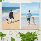 カスタム写真コラージュ文字キッチンタオル キッチンタオル (折り畳み)