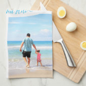 カスタム写真コラージュ文字キッチンタオル キッチンタオル (四つ折り)