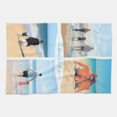 カスタム写真コラージュ文字キッチンタオル キッチンタオル (横)