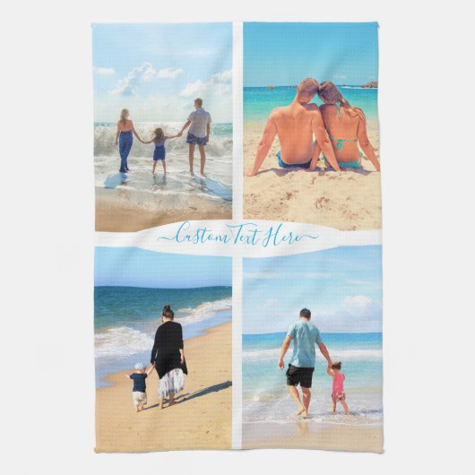 カスタム写真コラージュ文字キッチンタオル キッチンタオル (縦)