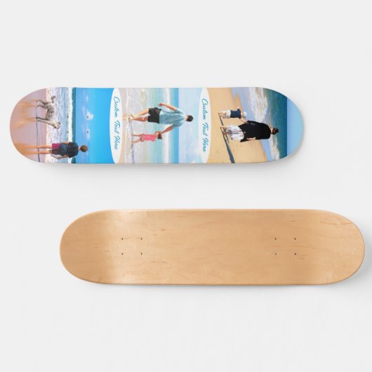 カスタム写真コラージュ文字スケートボードあなたの写真 スケートボード (横)