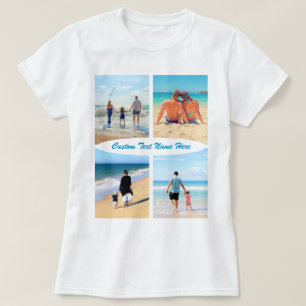 カスタム写真コラージュ文字Tシャツあなたの写真ギフト Tシャツ