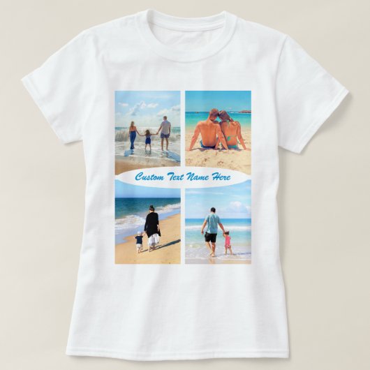カスタム写真コラージュ文字Tシャツあなたの写真ギフト Tシャツ (デザイン正面)