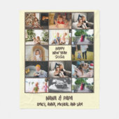 カスタム写真コラージュ新年のプレゼント フリースブランケット (正面)