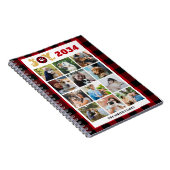 カスタム写真コラージュ犬の愛赤バッファロープレイド ノートブック (右側)