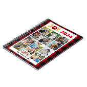 カスタム写真コラージュ犬の愛赤バッファロープレイド ノートブック (左側)