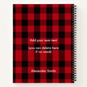 カスタム写真コラージュ犬の愛赤バッファロープレイド ノートブック (裏面)