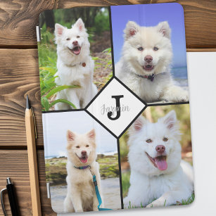 カスタム写真コラージュ犬ペットキャットモノグラム写真 iPad AIR カバー