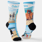 カスタム写真コラージュ靴下あなたの写真と文字 ソックス (傾斜あり)