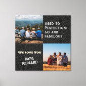 カスタム写真コラージュ60誕生日ギフト男性へ キャンバスプリント (正面)