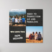 カスタム写真コラージュ60誕生日ギフト男性へ キャンバスプリント (正面)