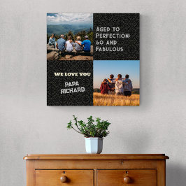 カスタム写真コラージュ60誕生日ギフト男性へ キャンバスプリント