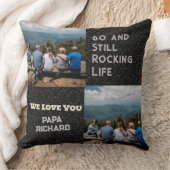 カスタム写真コラージュ60誕生日ギフト男性へ クッション (ブランケット)