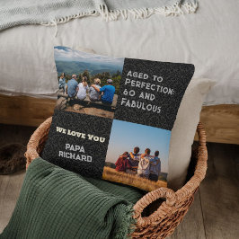 カスタム写真コラージュ60誕生日ギフト男性へ クッション