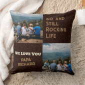 カスタム写真コラージュ60誕生日ギフト男性へ クッション (ブランケット)