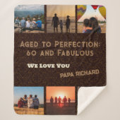 カスタム写真コラージュ60誕生日ギフト男性へ シェルパブランケット (正面)