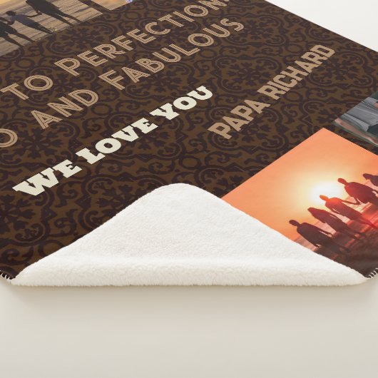 カスタム写真コラージュ60誕生日ギフト男性へ シェルパブランケット (3/4)