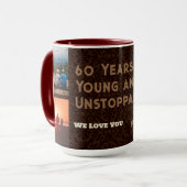 カスタム写真コラージュ60誕生日ギフト男性へ マグカップ (正面左)