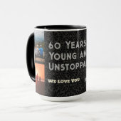 カスタム写真コラージュ60誕生日ギフト男性へ マグカップ (正面左)