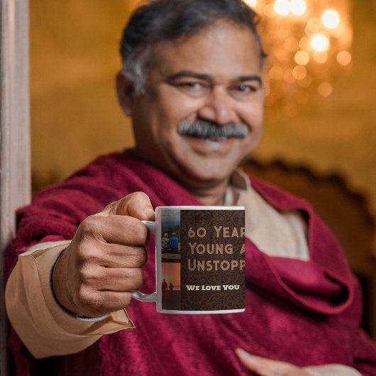 カスタム写真コラージュ60誕生日ギフト男性へ マグカップ