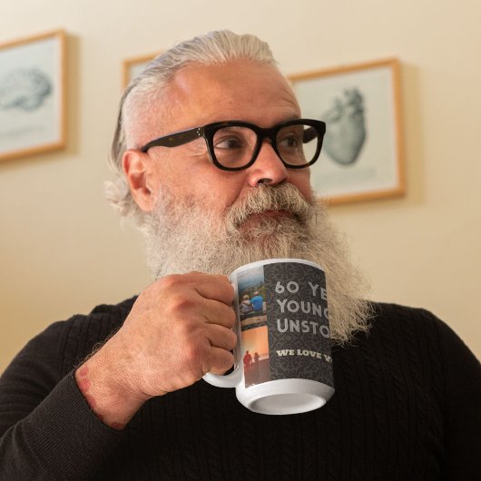 カスタム写真コラージュ60誕生日ギフト男性へ マグカップ