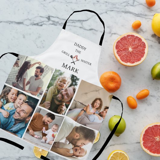 カスタム写真コラージュ・ダディ・ザ・グリル・マスター・ファーザー エプロン