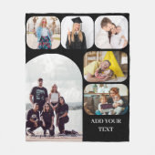 カスタム写真コラージュ&パーソナライズされた文字 フリースブランケット (正面)