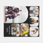 カスタム写真コラージュ&パーソナライズされた文字 フリースブランケット (正面(横))