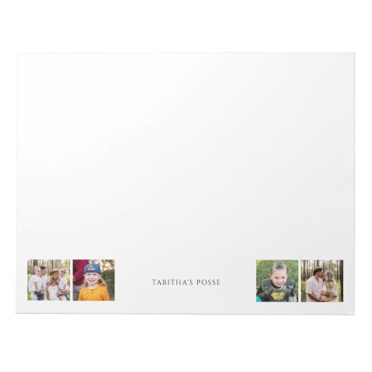 カスタム写真コラージュ「名前の持ち場」かわいい ノートパッド (正面)