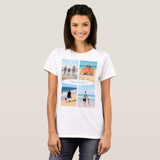 カスタム写真コラージュTシャツあなたの写真と文字 Tシャツ (正面フル)