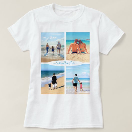 カスタム写真コラージュTシャツギフト – お名前 Tシャツ (デザイン正面)