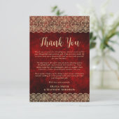 カスタム写真サンキューレッド金ゴールドレ素朴ース サンキューカード (スタンド正面)