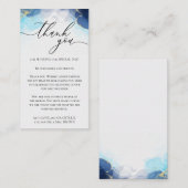 カスタム写真サンキュー青グラデーション金ゴールド エンクロージャーカード (正面/裏面)