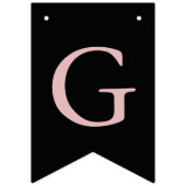 カスタム写真シックピンクブラック大学院  バンティングフラッグ (第2の旗)