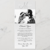 カスタム写真シンプルのエレガントSCRIPTモダン結婚の メニュー (裏面)