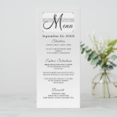 カスタム写真シンプルのエレガントSCRIPTモダン結婚の メニュー (スタンド正面)