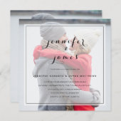 カスタム写真シンプルのエレガントScript結婚's 招待状 (正面/裏面)